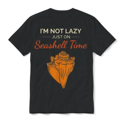 Conch Seashells Collector Beachcomber Sea Shell Unisex T-Shirt - Black