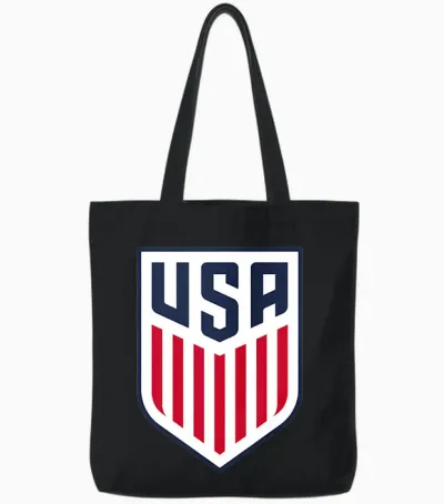 Kids Officially Licensed Us Men's National Team Usmnt Gear, Crest Tote Bags - Black