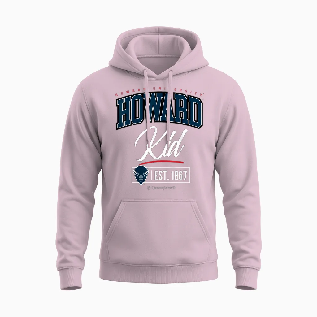 Howard University - Hu Hbcu Kid Unisex Hoodie in Light Pink