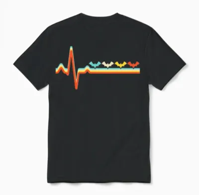 Bat Retro Unisex T-Shirt - Black