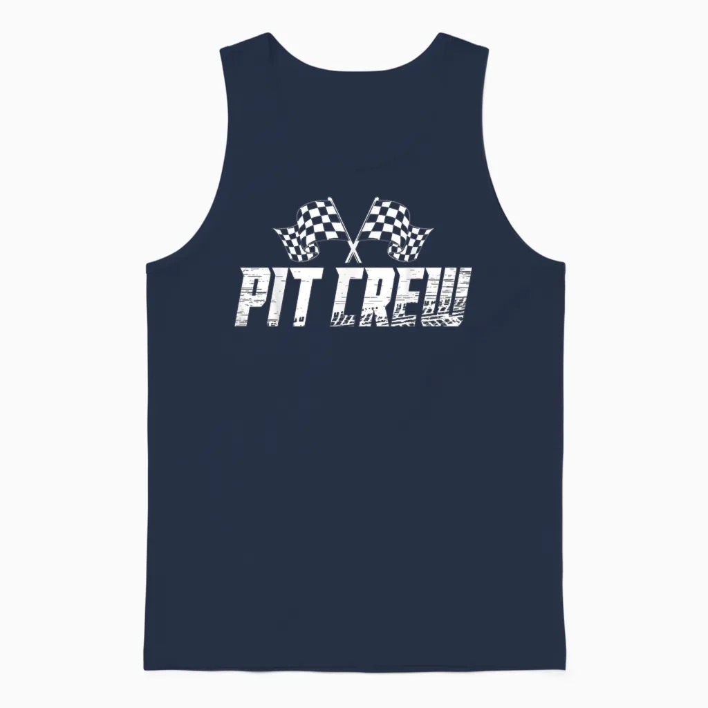 Pit Crew Family Racing Birthday Race Car Unisex Tank Top in Navy