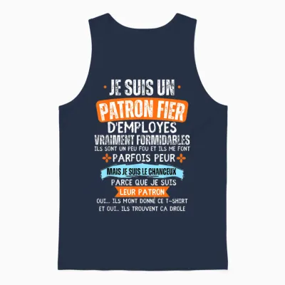 I'm a Proud Boss of Really Awesome Employees Boss Unisex Tank Top - Navy