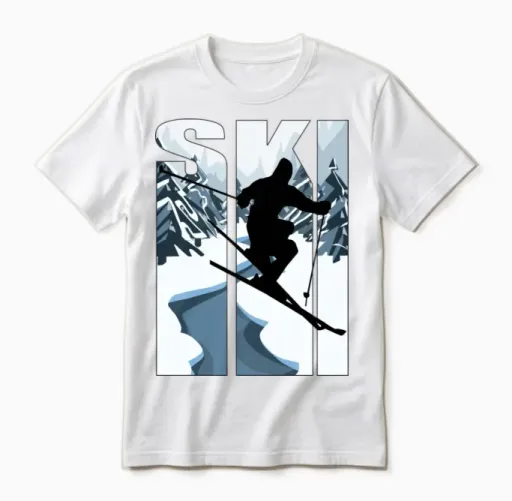 Ski Unisex T-Shirt in White