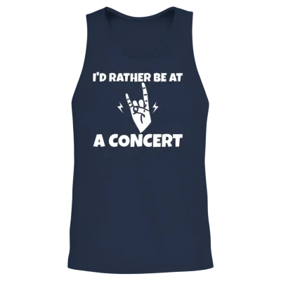 I'd Rather Be at a Concert Unisex Tank Top - Navy