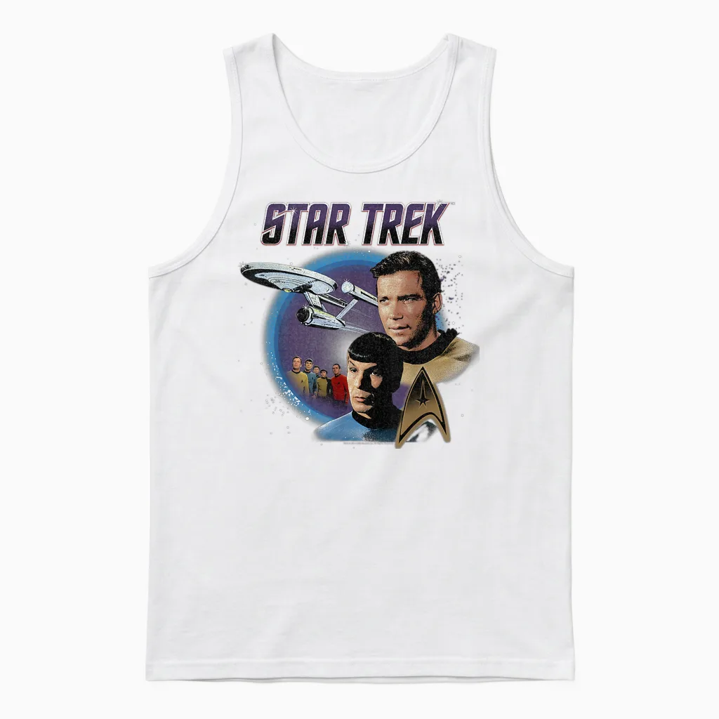Star Trek Original Series Vintage Enterprise Unisex Tank Top in White