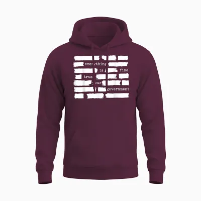 Everything Is Fine Trust Your Government Unisex Hoodie - Maroon