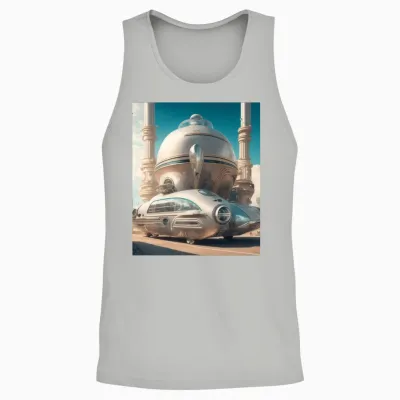 Retro Futurescape Unisex Tank Top - Ash