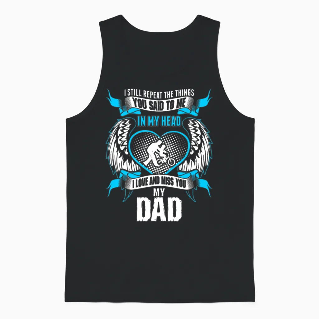 Son Love and Miss His Dad Unisex Tank Top in Black