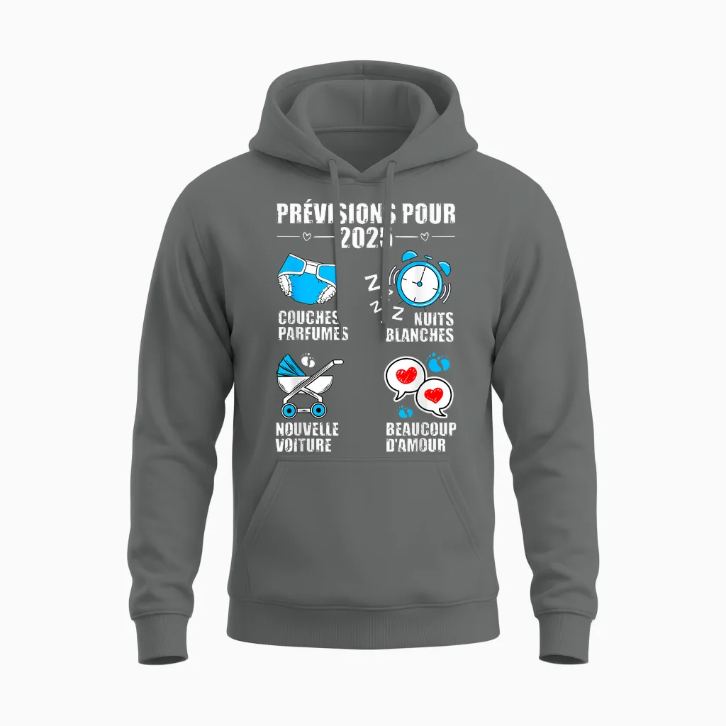 Man Soon Dad 2025 Announcement Humor, Gift Future Dad 2025 T-Shirt, Black, S Unisex Hoodie in Graphite Heather
