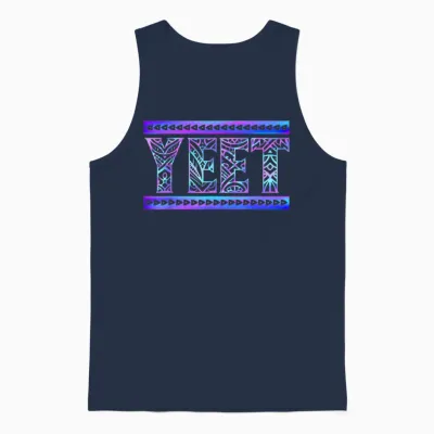 Yeet Tribal Art Funny Quote for Men Boys Kids Women Unisex Tank Top - Navy