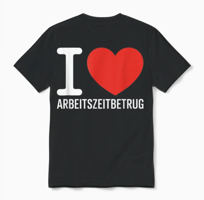 I Love Arbeitszeitbetam Kein Verbrechen Feierabend Office Unisex T-Shirt in Black