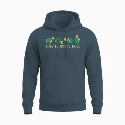 Sea Turtle Lover Kids This Is How I Roll Turtle Unisex Hoodie - Dark Heather