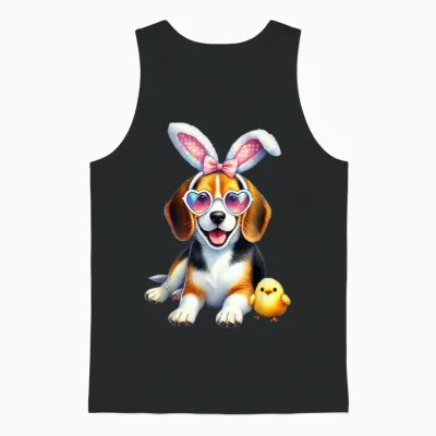 Lunettes De Pâques Beagle Dog Mom Spring Easter Bunny Oreilles Unisex Tank Top - Black