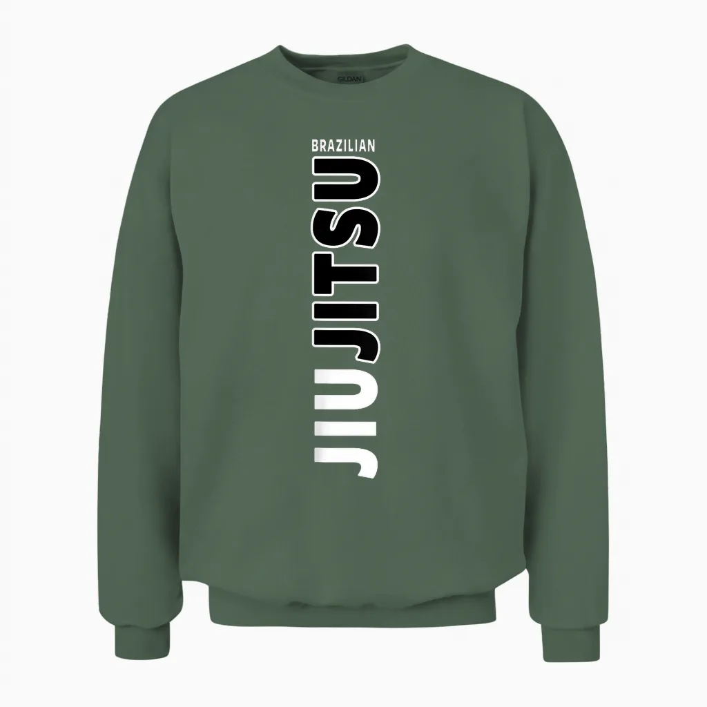 Jiu Jitsu Mma T-Shirt, Brazilian Jiu Jitsu T-Shirt, Black, S Unisex Sweatshirt in Military Green