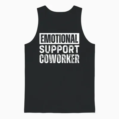 Emotional Support Coworker Unisex Tank Top - Black