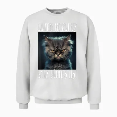 Cute Cat Damen Unisex-Erwachsene, Unisex-Kinder Cartoon-T-Shirt Schwarz Kurzarm Small Eu 41.5 Mandarin-Kragen Klassisch Pull-On 100% Baumwolle Leichtgewichtig Klassische Passform Imported Unisex Sweatshirt - White