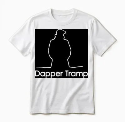 Dapper Tramp Black Logo Print Unisex T-Shirt - White