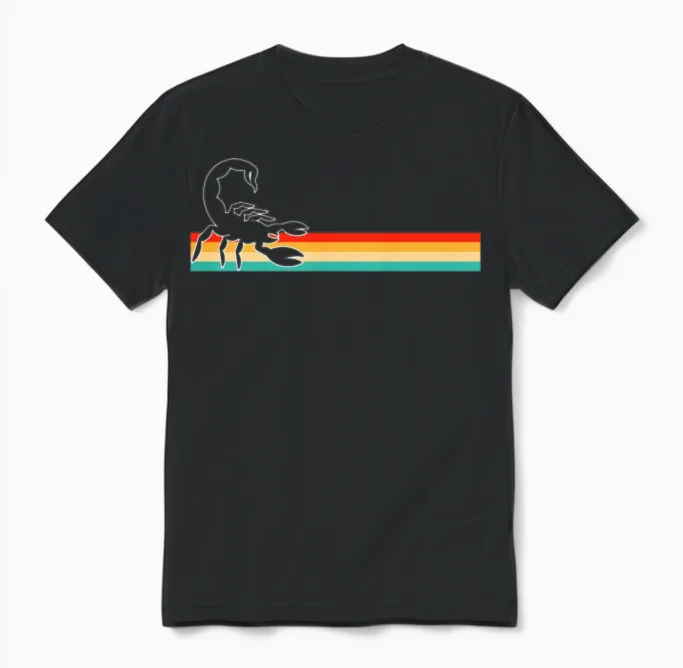 Scorpion Retro Unisex T-Shirt in Black