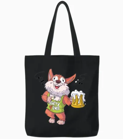 Party Dog / Dog Party Tote Bags - Black
