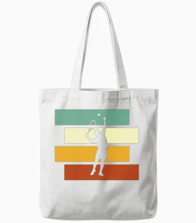Tennis Retro Tote Bags - White