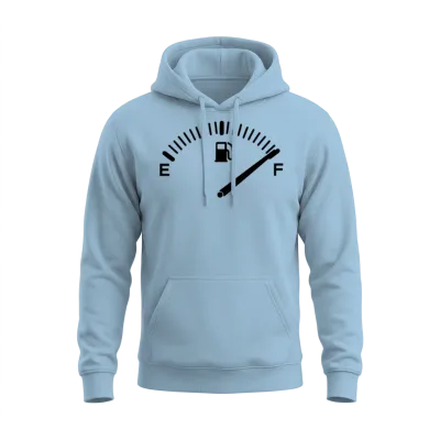 Fuel Gauge Fueled Car Unisex Hoodie - Light Blue