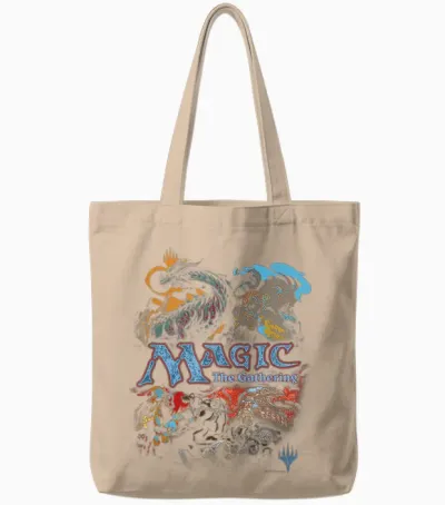 Magic: the Gathering Iconic Retro Fight Scene Chest Tote Bags - Natural