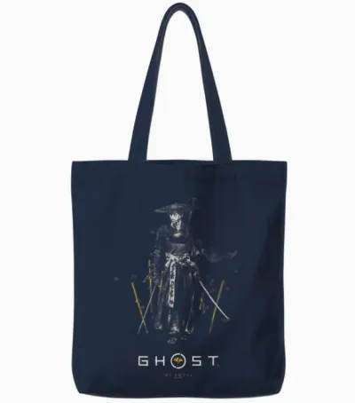 Atsu Collage with Kanji Video Game Tote Bags - Navy