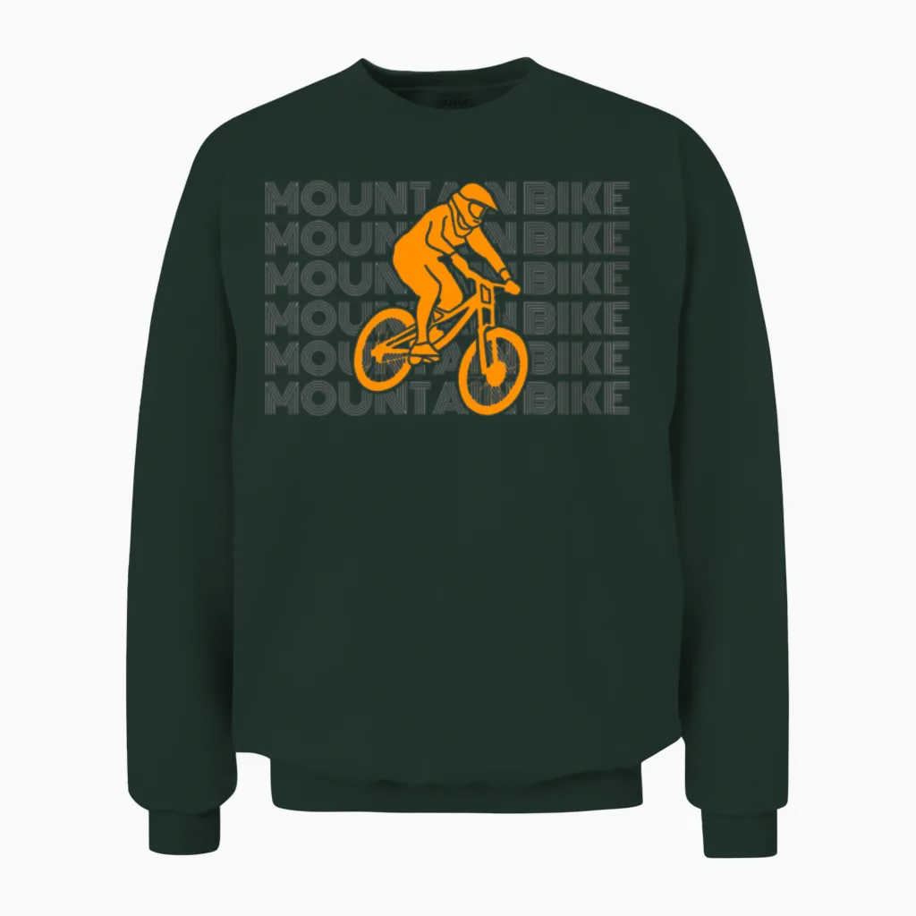 Mountain Bikes Accessories Mtb Mountain Biking Mtb Unisex Sweatshirt in Forest