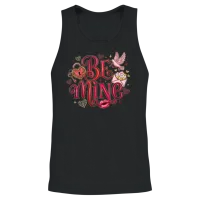 Be Mine Hearts and Letters Valentine's Day Unisex Tank Top - Black – 2