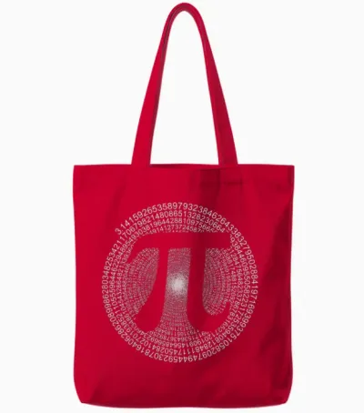 Pi T-Shirt 3,14 Pi Number Symbol Math Science Gift Tote Bags - Red