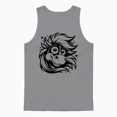 Funny Horse with Funny Eyes Unisex Tank Top - Sport Grey