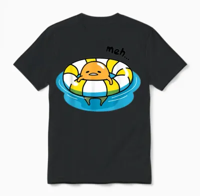 Gudetama Pool Float Unisex T-Shirt - Black