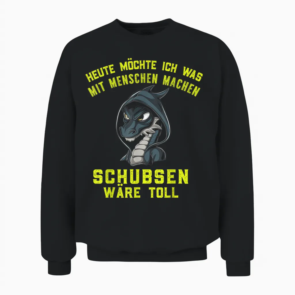 Witzige Geschenke Drache Ironie Schwarzer Humor Sarkastisch Unisex Sweatshirt in Black