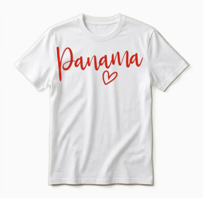 Panama Herz Damen Liebe Panama Unisex T-Shirt in White