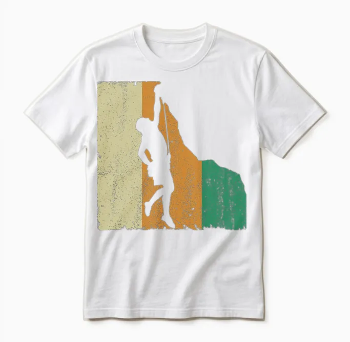 Retro Distressed Rock Climbing Unisex T-Shirt - White
