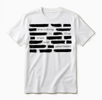 Everything Is Fine Trust Your Government Political Unisex T-Shirt - White