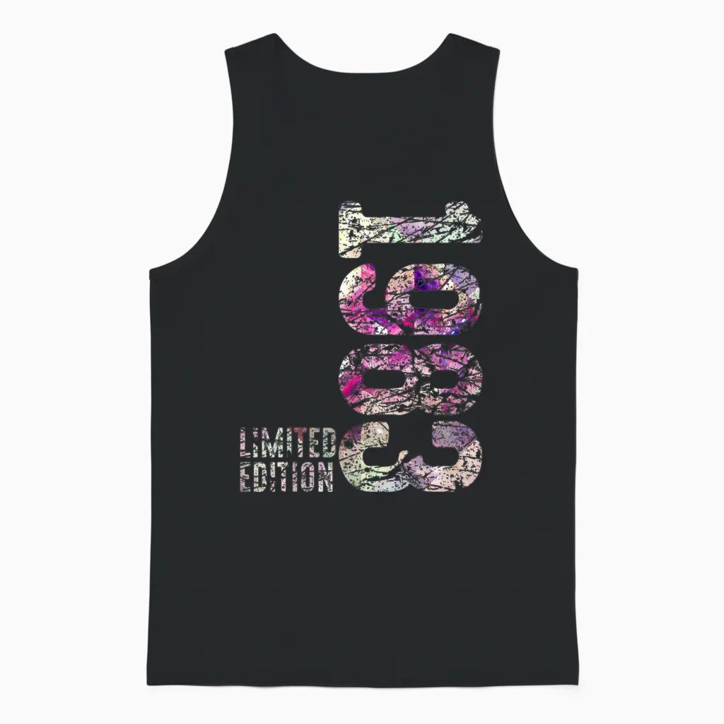 43. Geburtstag Mann Frau 43 Jahre 1983 Deko Geschenk Lustig Unisex Tank Top in Black