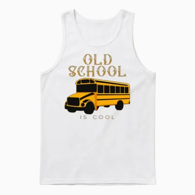 Old School Bus Converted into a Camping Caravan Unisex Tank Top - White