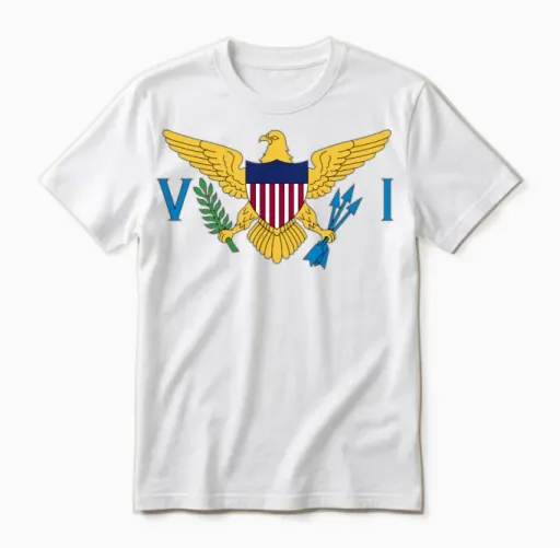 Flag of the United States Virgin Islands Unisex T-Shirt in White