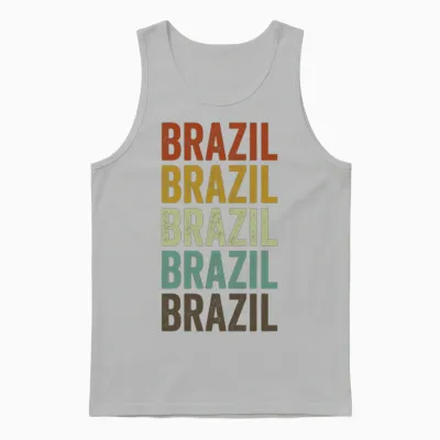 Brazil Retro Vintage Unisex Tank Top - Ash