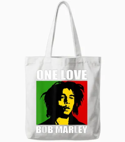 Offizielles Bob Marley One Love Rasta Tote Bags - White