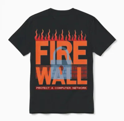 Cyber Security Computer Network Firewalls Unisex T-Shirt - Black
