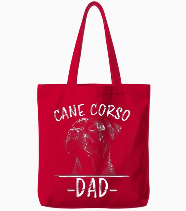 Cane Corso Papa Hund Cane Corso Tote Bags in Red