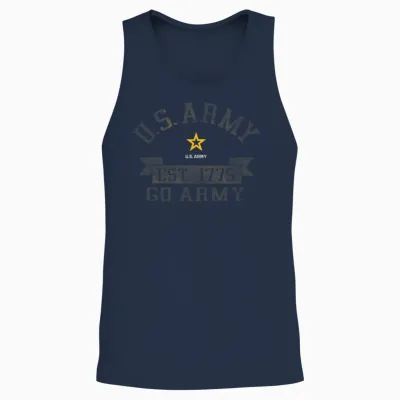 Military Army United States Vintage Go Green Unisex Tank Top - Navy