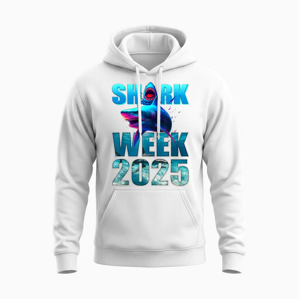 Funny Shark Lover 2025 β Ocean Conservation Week Unisex Hoodie in White