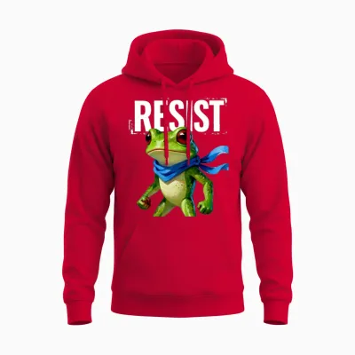 Resist Portland Oregan Frog Unisex Hoodie - Red