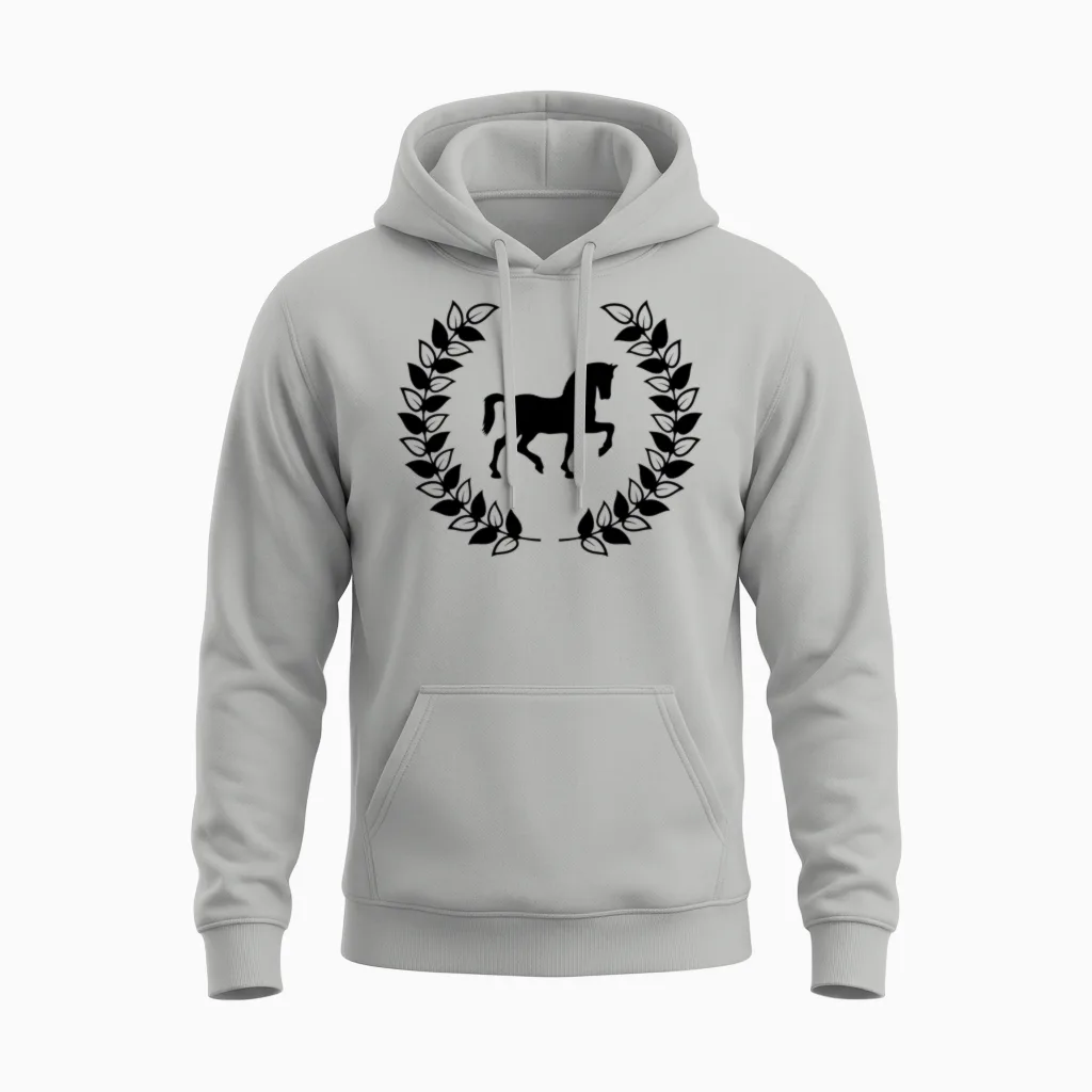 Horse Laurel Wreath - Lovers Unisex Hoodie in Ash