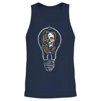 Electrician Light Bulb Electricity Unisex Tank Top - Navy – 2