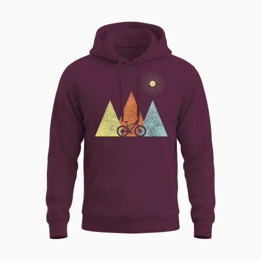 Mountain Bike Mtb Mountain Biker Gift Unisex Hoodie in Maroon