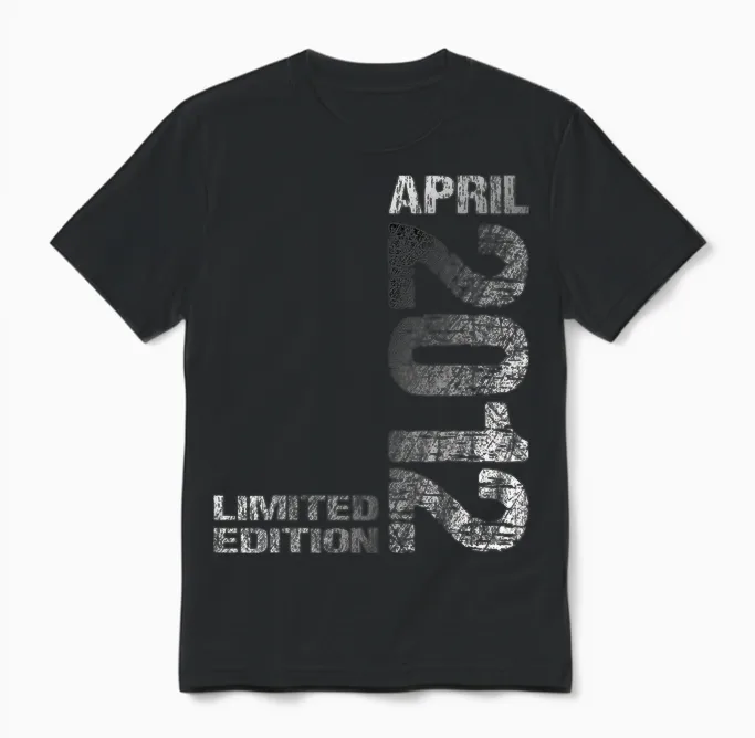 April 2012 Junge Mädchen 14. Geburtstag Limited Edition 14 Unisex T-Shirt in Black